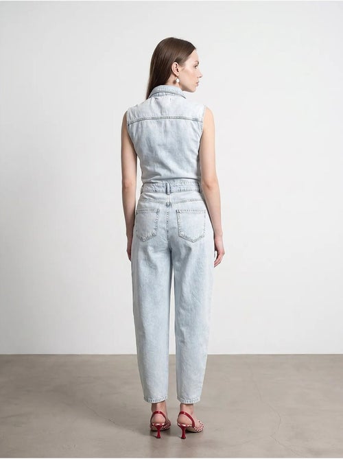 Combinaison salopette en denim de coton, jambe droite dilvin - Kiabi Combinaison salopette en denim de coton, jambe droite dilvin - Kiabi