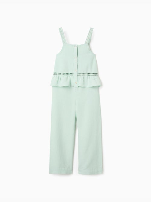 Combinaison sans manches en coton et lin - Kiabi