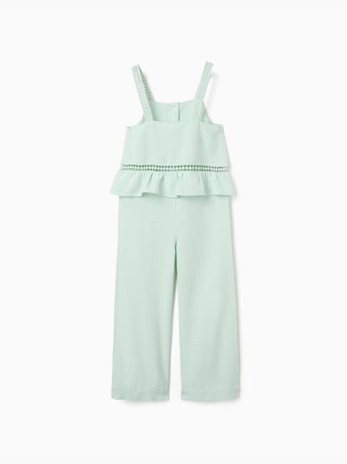 Combinaison sans manches en coton et lin - Kiabi