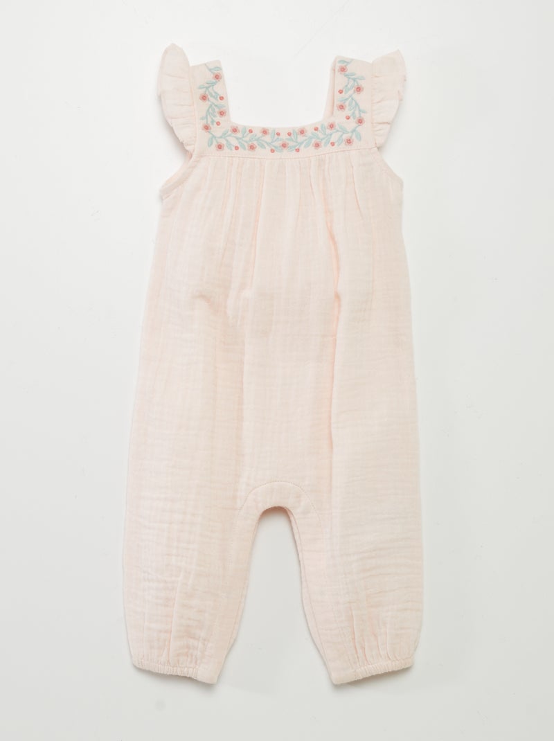 Combinaison sans manches en gaze de coton Rose - Kiabi
