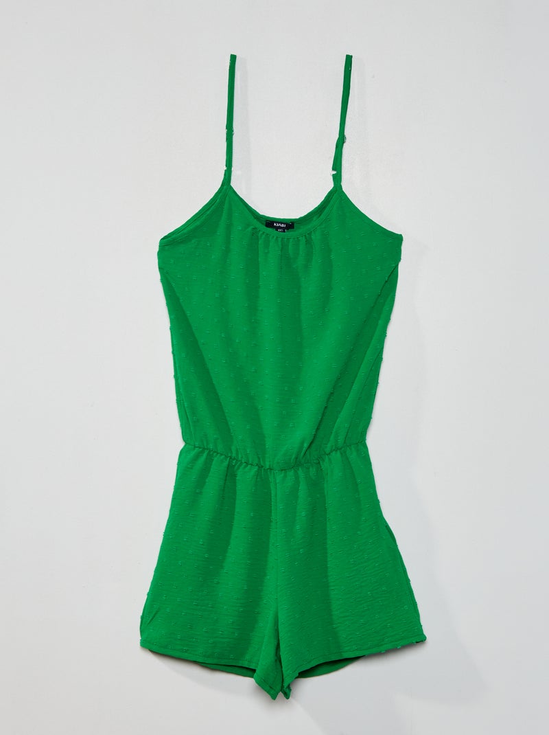 Combinaison short à bretelles Vert - Kiabi