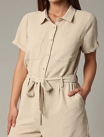 Combinaison short à col chemise avec ceinture à nouer 'Deeluxe'