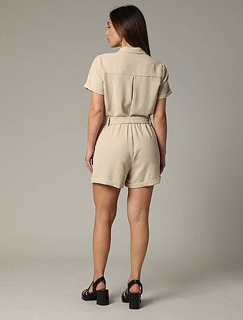 Combinaison short à col chemise avec ceinture à nouer 'Deeluxe'