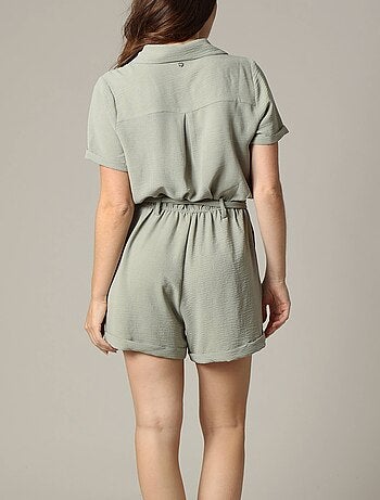 Combinaison short à col chemise avec ceinture à nouer 'Deeluxe'