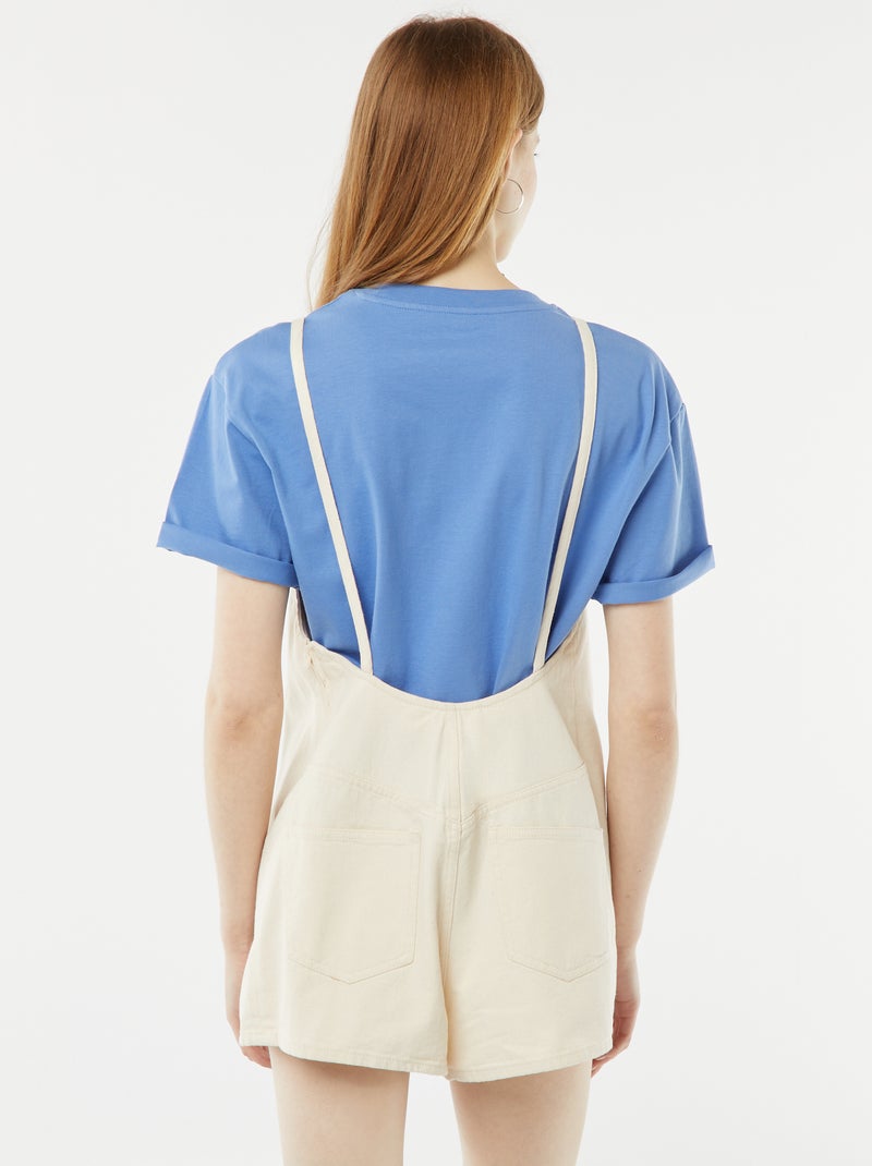 Combinaison short avec dos nu Blanc cassé - Kiabi