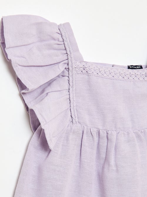 Combinaison short avec manches volantées - Kiabi
