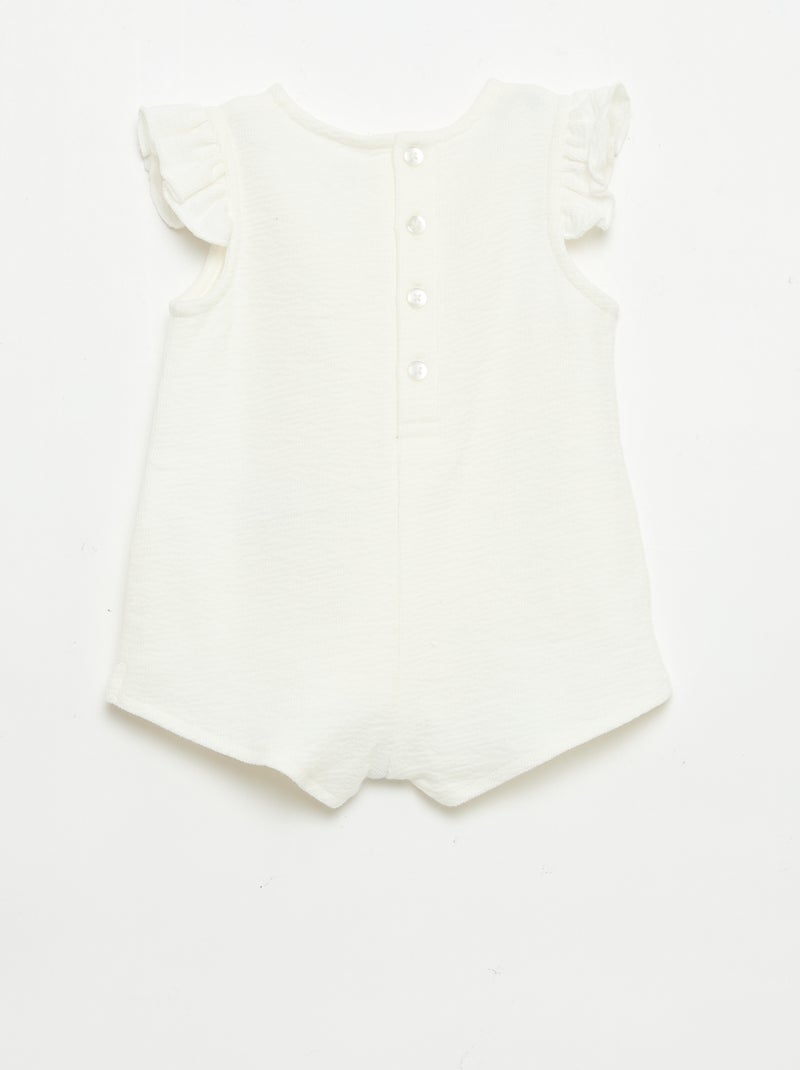 Combinaison short en baby Terry Blanc - Kiabi