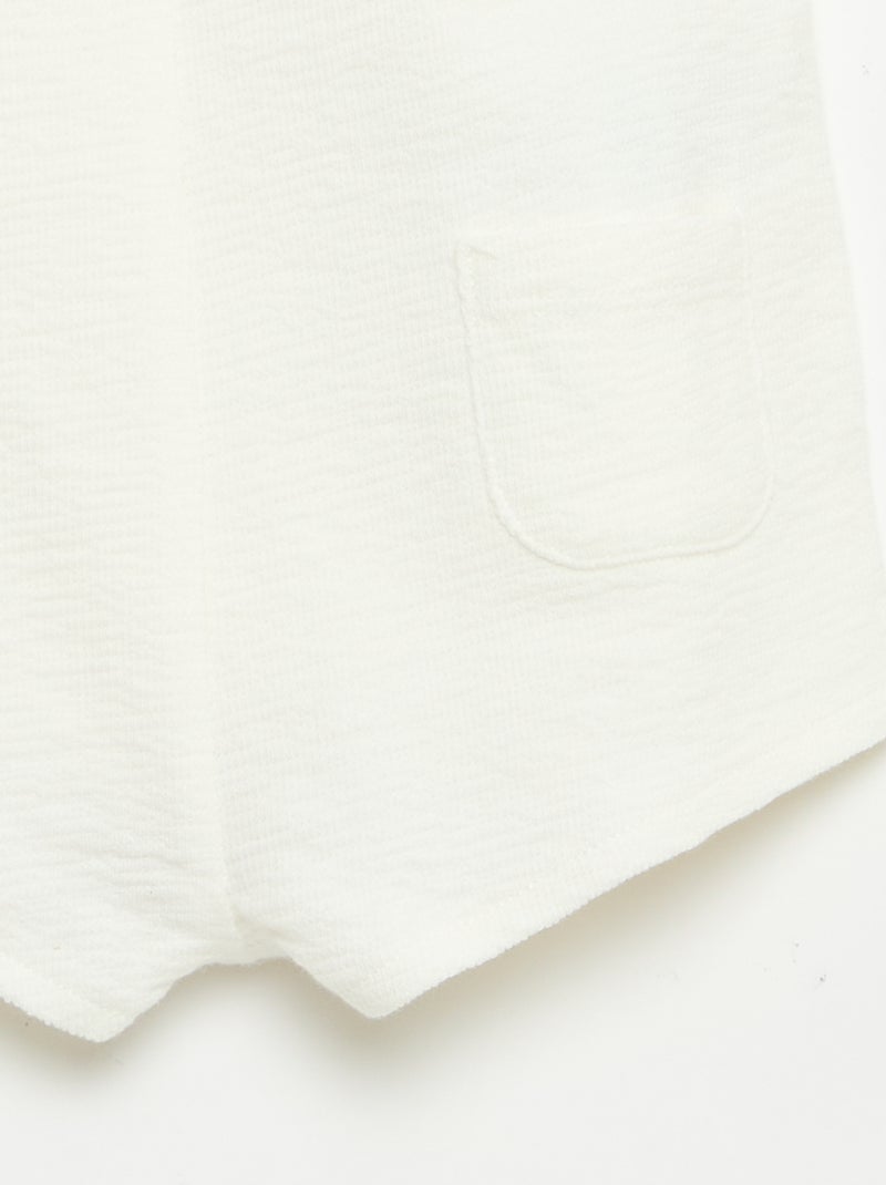 Combinaison short en baby Terry Blanc - Kiabi