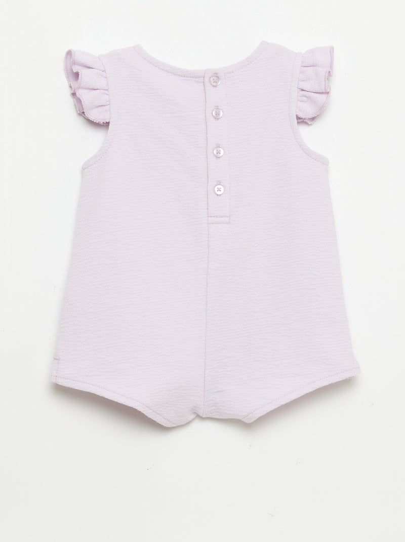 Combinaison short en baby Terry Violet - Kiabi