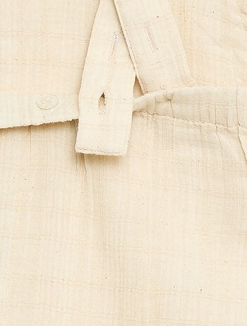 Combinaison short en double gaze de coton