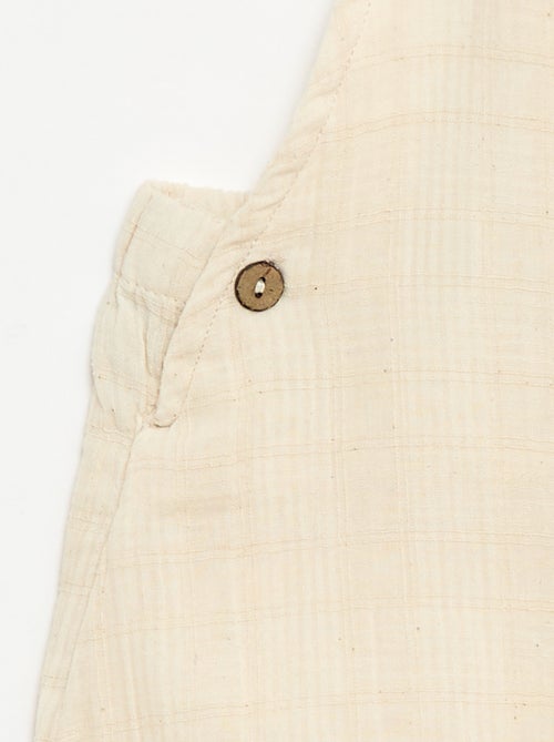 Combinaison short en double gaze de coton - Kiabi