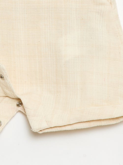 Combinaison short en double gaze de coton - Kiabi