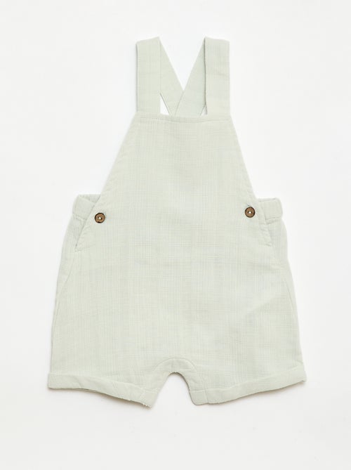 Combinaison short en double gaze de coton - Kiabi