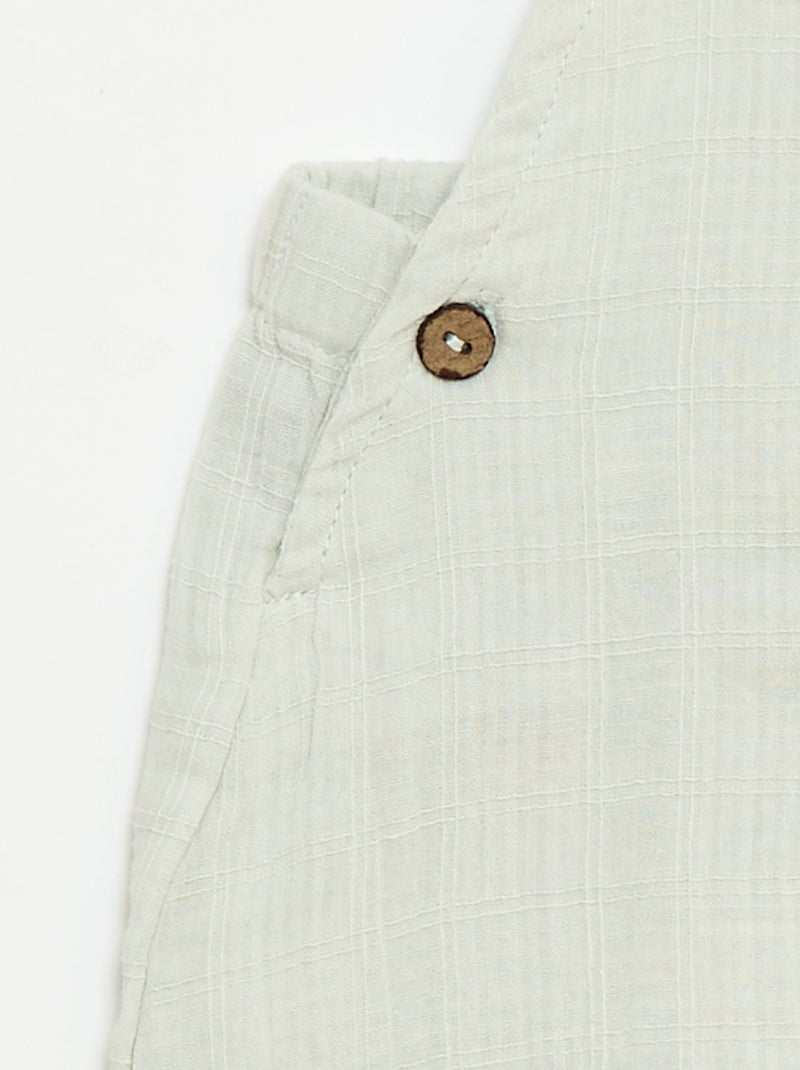 Combinaison short en double gaze de coton Bleu - Kiabi