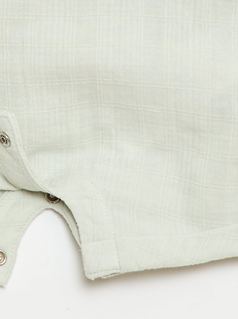 Combinaison short en double gaze de coton Bleu - Kiabi