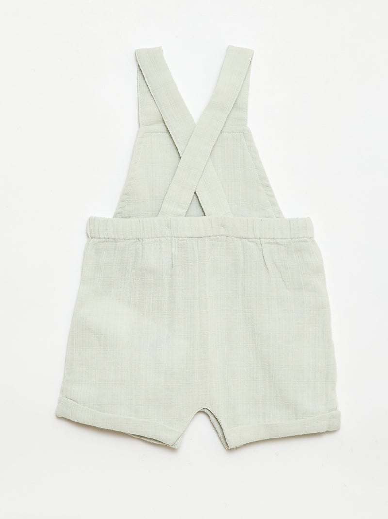 Combinaison short en double gaze de coton Bleu - Kiabi