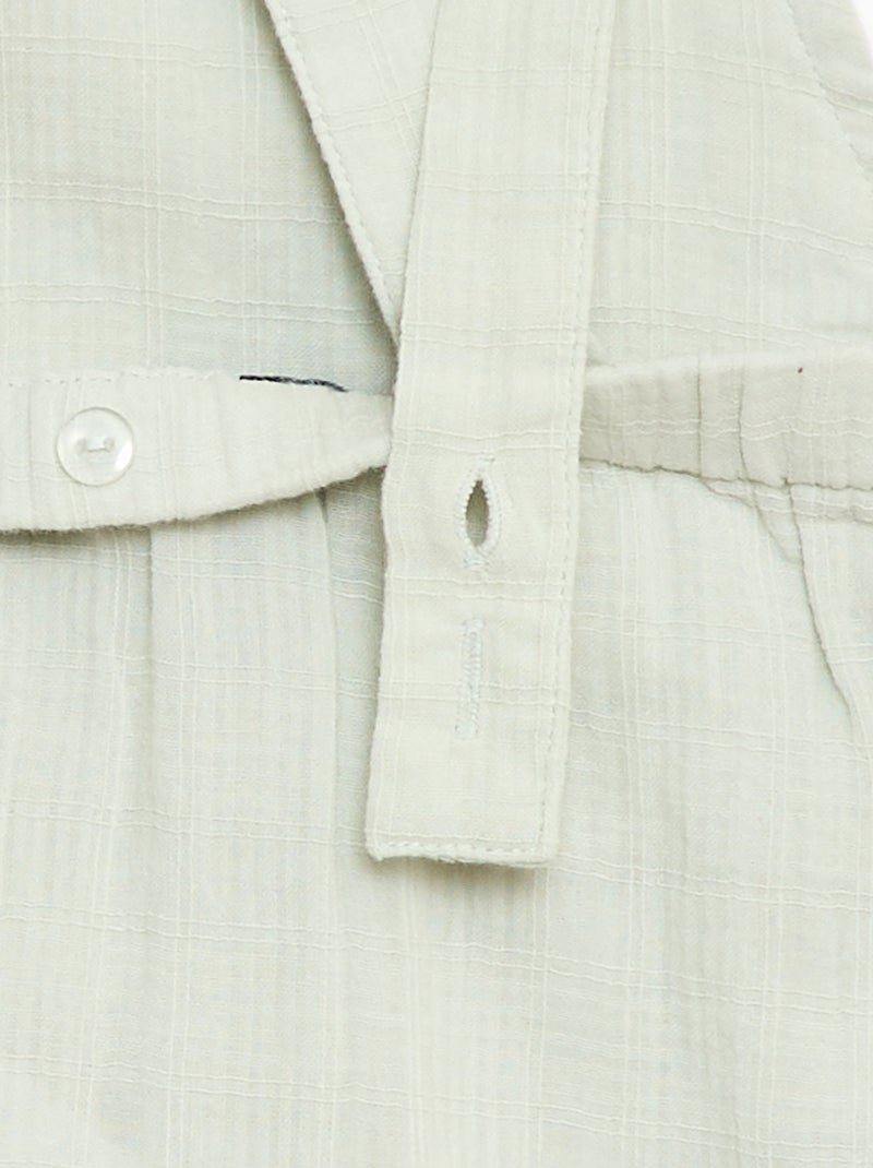 Combinaison short en double gaze de coton Bleu - Kiabi