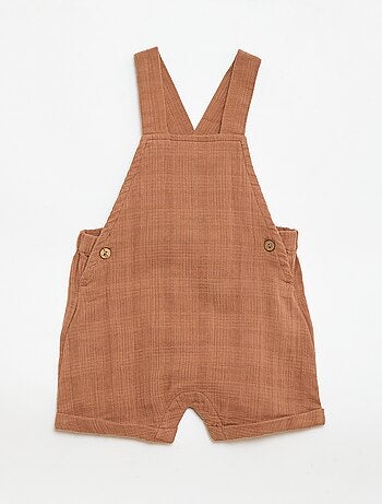 Combinaison short en double gaze de coton