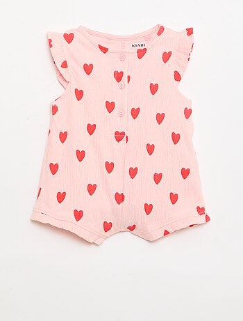 Combinaison short en jersey de coton avec volants aux manches