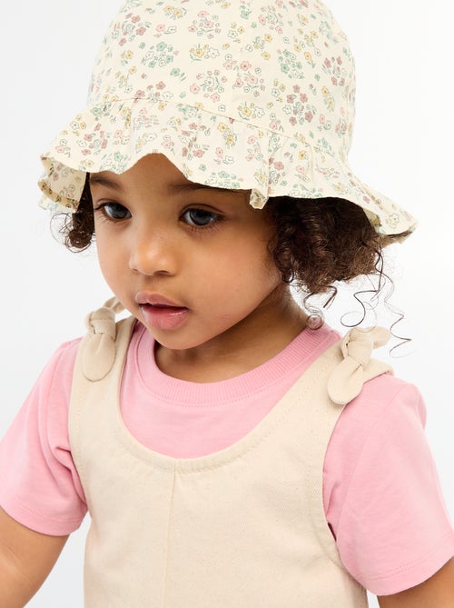 Combinaison short en twill à bretelles - Kiabi