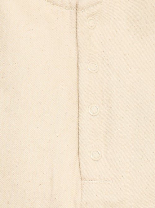 Combinaison short en twill à bretelles - Kiabi