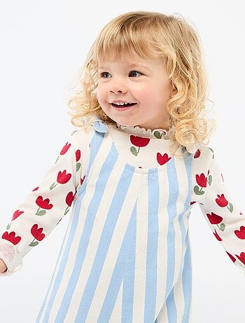 Combinaison short en twill à bretelles