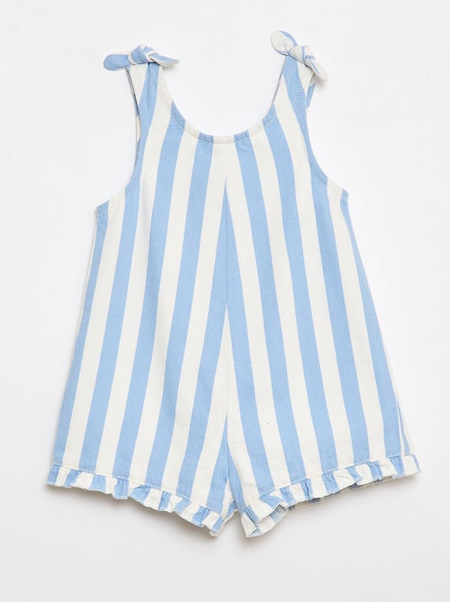 Combinaison short en twill à bretelles - Kiabi