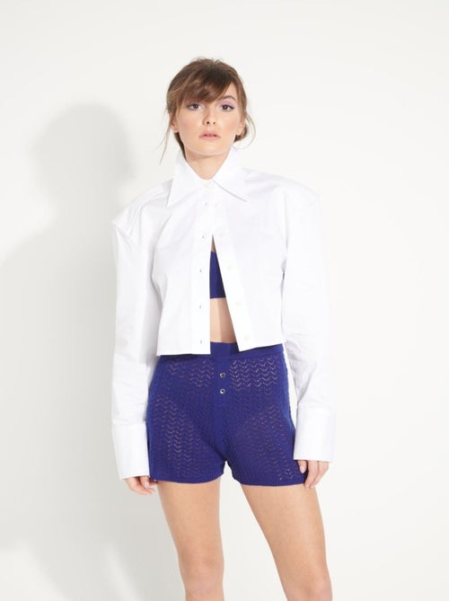 Combinaison short femme 100% cachemire ajouré - AVA 12 - Kiabi