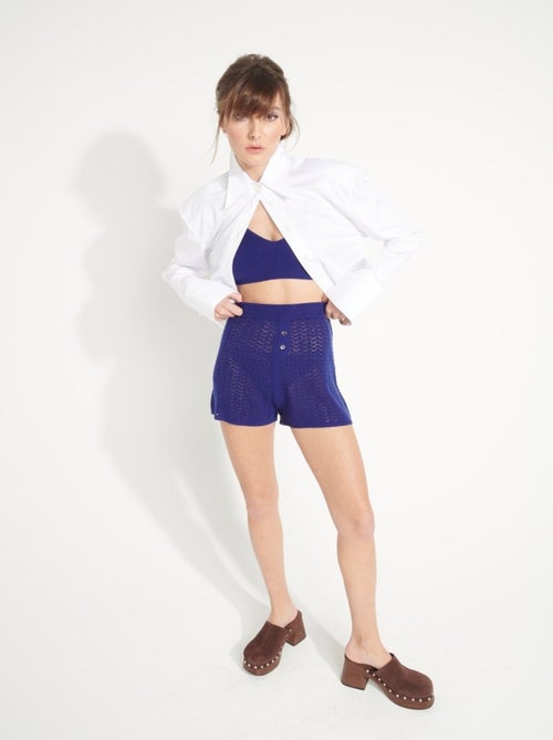 Combinaison short femme 100% cachemire ajouré - AVA 12 - Kiabi