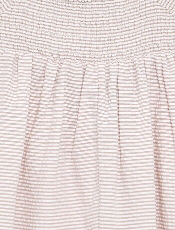 Combinaison short rayée en seersucker