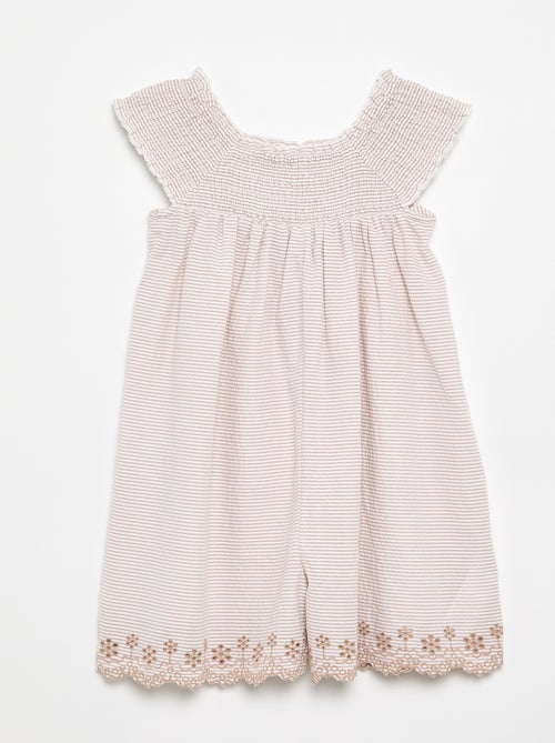 Combinaison short rayée en seersucker - Kiabi