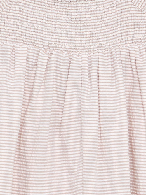 Combinaison short rayée en seersucker - Kiabi