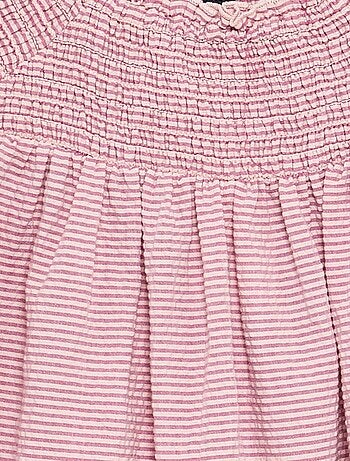 Combinaison short rayée en seersucker
