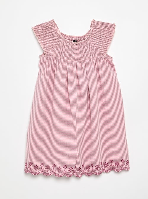 Combinaison short rayée en seersucker - Kiabi