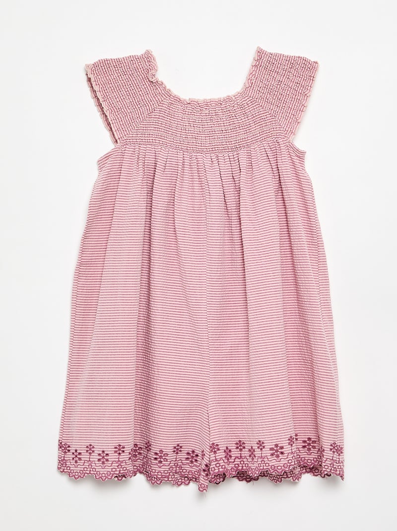 Combinaison short rayée en seersucker Rose - Kiabi