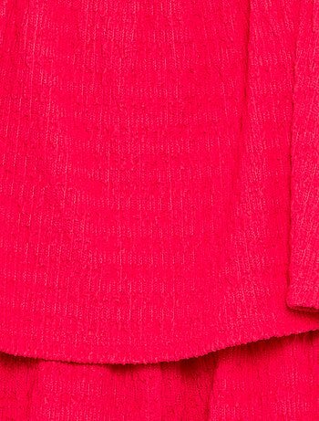 Combinaison short unie à bretelles en maille gaufrée
