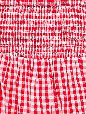 Combinaison short Vichy avec volant