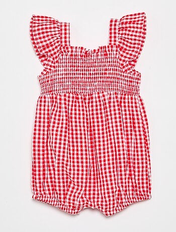 Combinaison short Vichy avec volant
