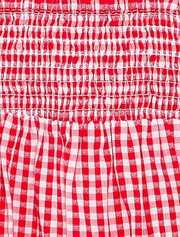 Combinaison short Vichy avec volant