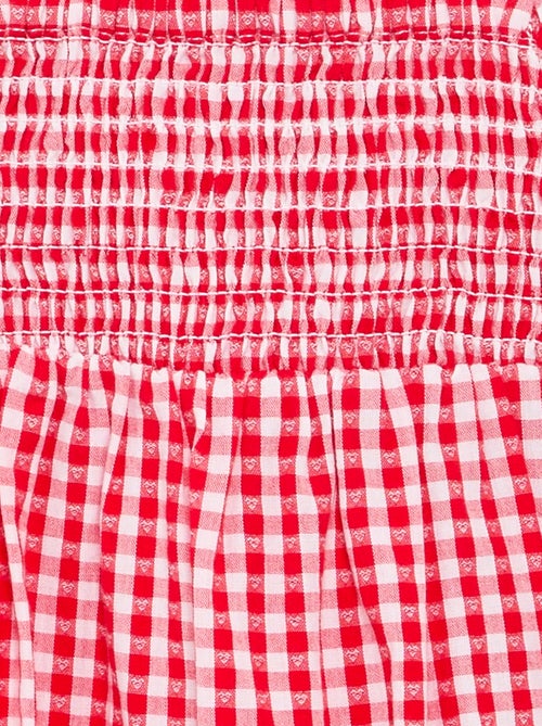 Combinaison short Vichy avec volant - Kiabi