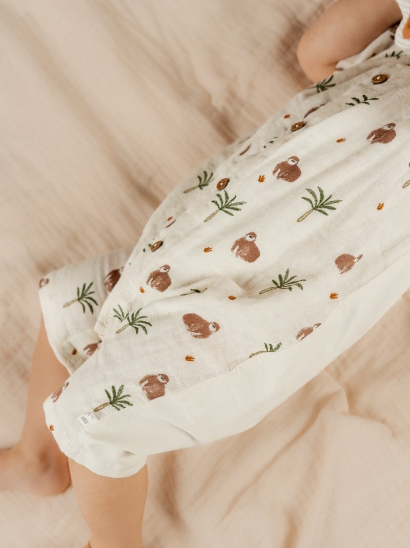 Combinaison style et confort en coton Noukie's Blanc Marron - Kiabi