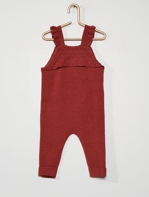 Combinaison tricot éco-conçu                                                     rouge brique 
