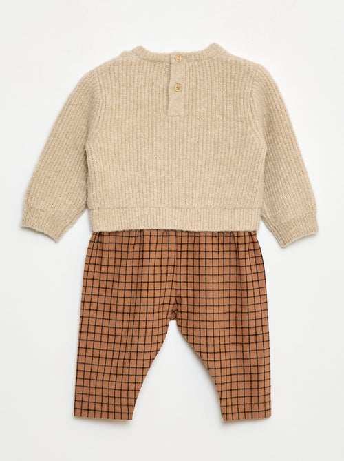 Combinaison tricot et flanelle - Kiabi