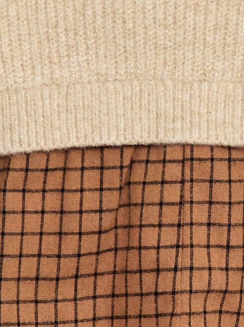 Combinaison tricot et flanelle - Kiabi