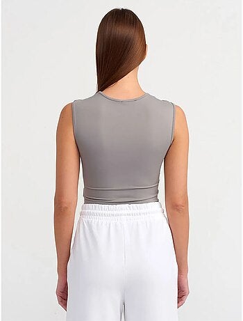 Combinaison unitard sans manches, coupe ajustée dilvin