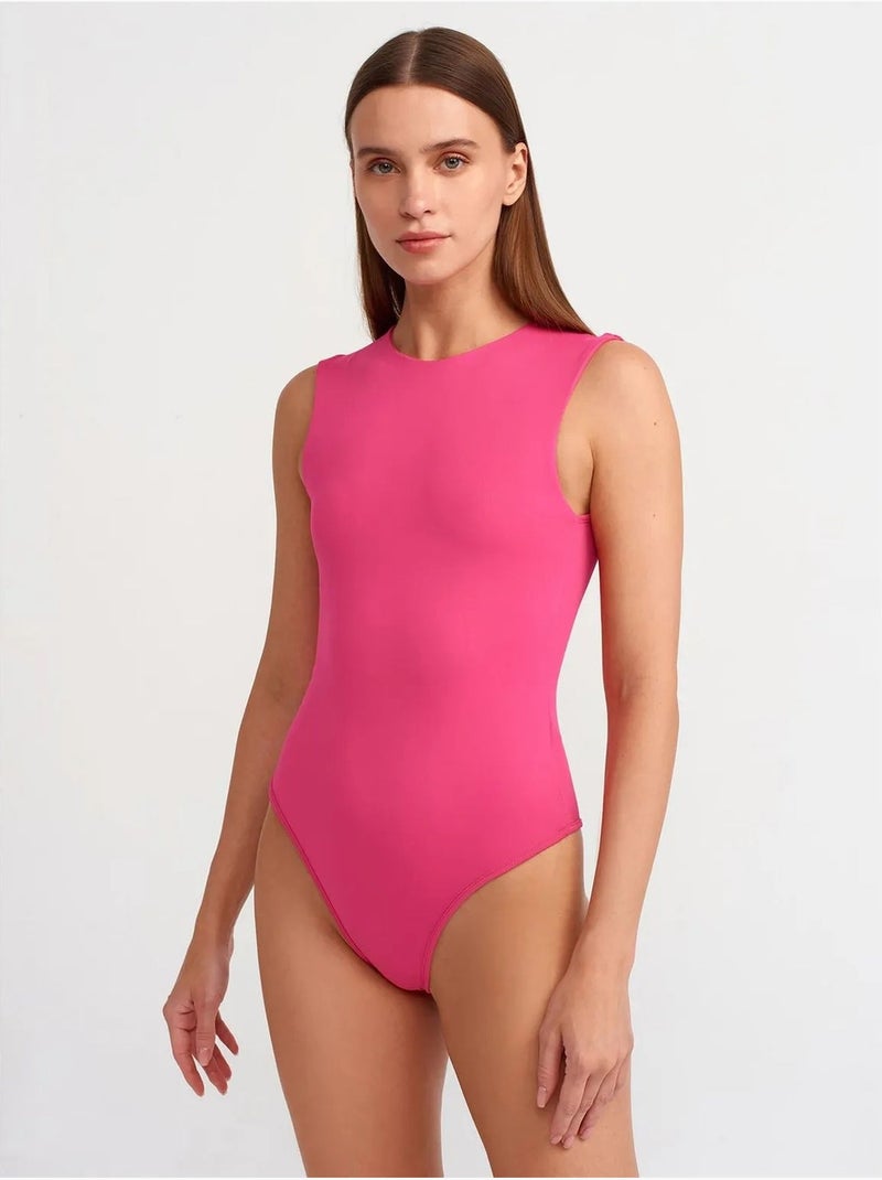 Combinaison unitard sans manches, coupe ajustée dilvin Rose fluo/Solinotes - Kiabi