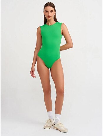 Combinaison unitard sans manches, coupe ajustée dilvin