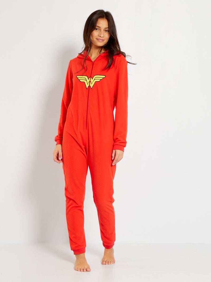 Combinaison 'Wonder Woman en polaire Rouge - Kiabi