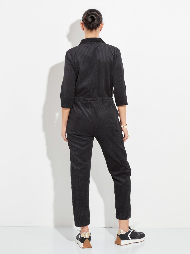 Combipantalon en velours à grosses cotes - Afibel Noir - Kiabi
