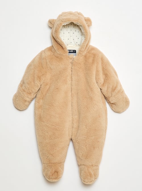 Combipilote à capuche effet pelucheux - Kiabi